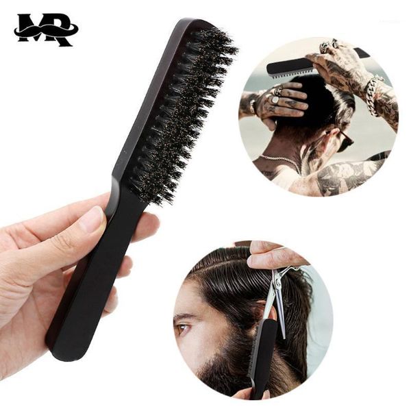 

men shaving brush horsehair shave wood handle razor barber beard comb head styling broken hair cleaning tool1, Silver