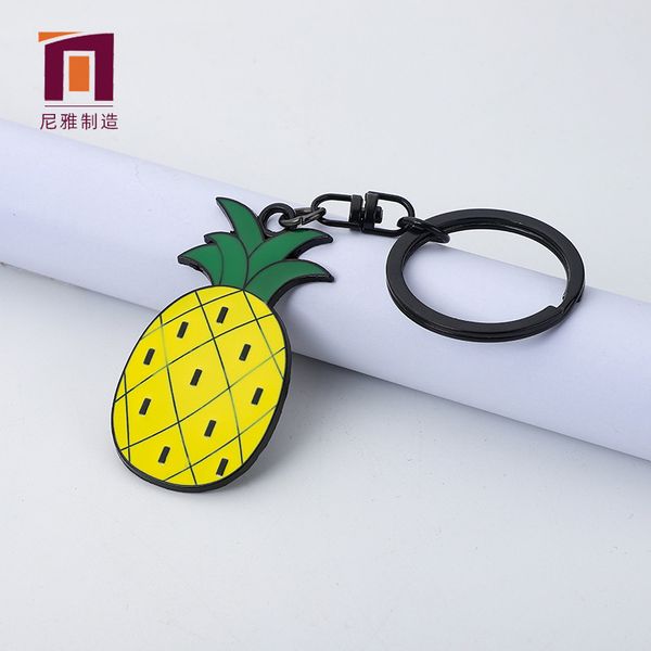 

factory cartoon fruit oil dripping pendant creative metal keychain