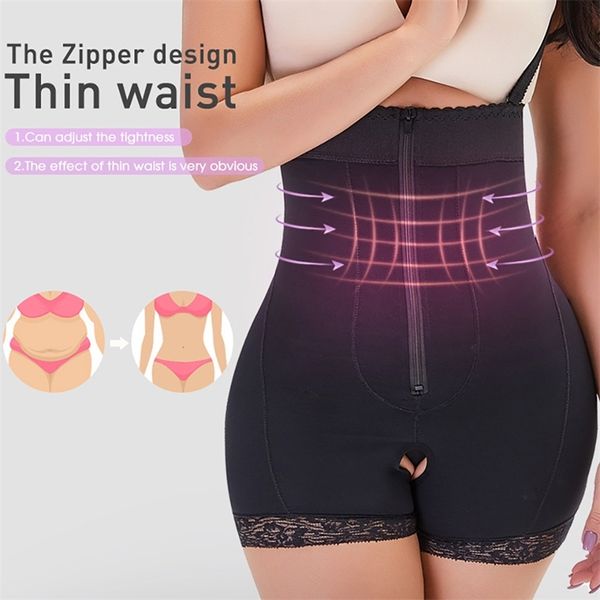 Em estoque New Mulheres Shaper Corporal Shaper Bodysuit High Cintura Shapewear Empresa Controle Levante Corset Slimming Underwear Esculpida Fat 210402