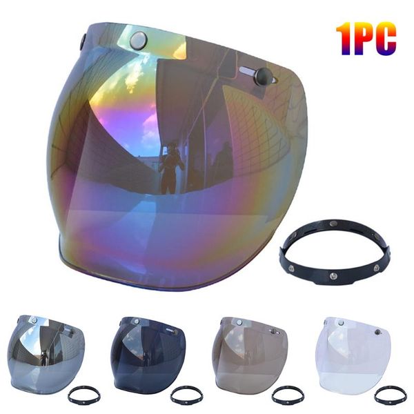 

motorcycle helmets 3 snap anti fog retro scratch resistant helmet lens set frame bubble visor windshield universal durable riding