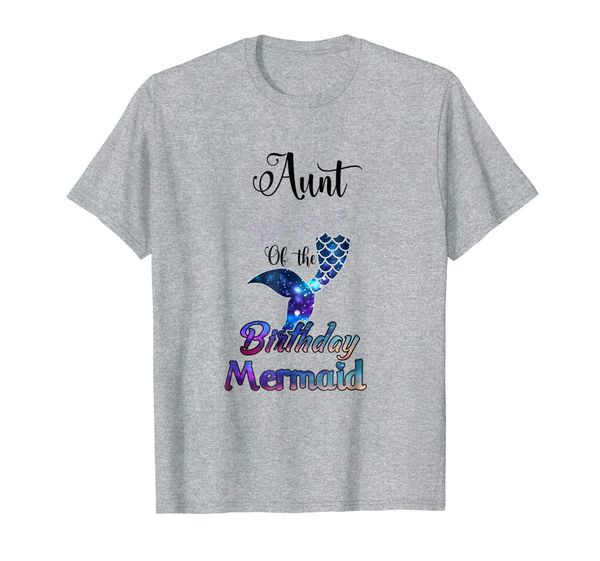 

aunt of the birthday mermaid matching family t-shirt, White;black