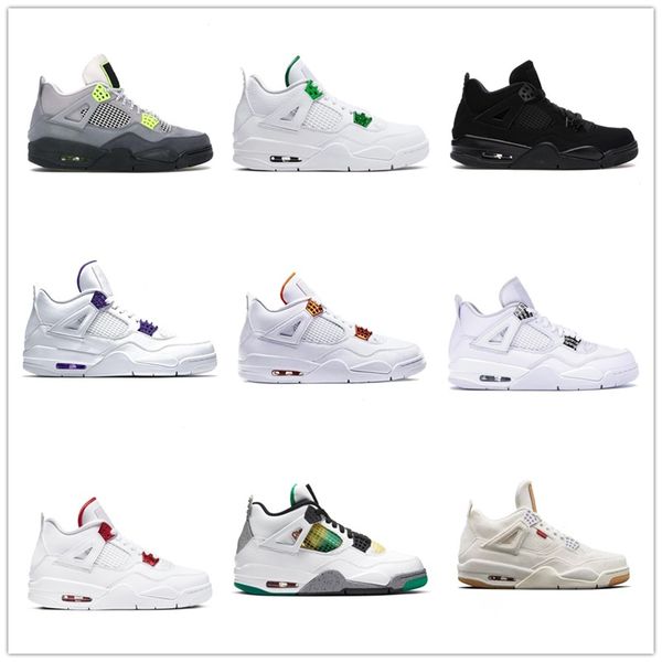 

2021 jumpman 4 4s men basketball shoes university blue sail kaws metallic purple cement alternate sports trainer sneaker with box women