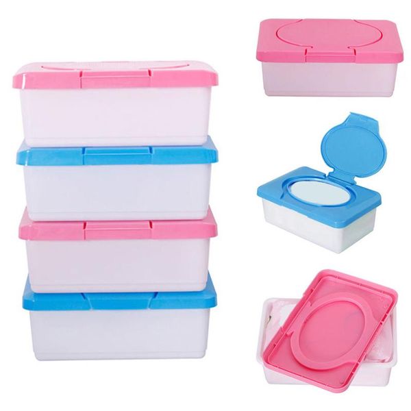 

tissue boxes & napkins 1pcs 80 sheets dry wet paper box stroller portable plastic baby wipes napkin press case holder container care