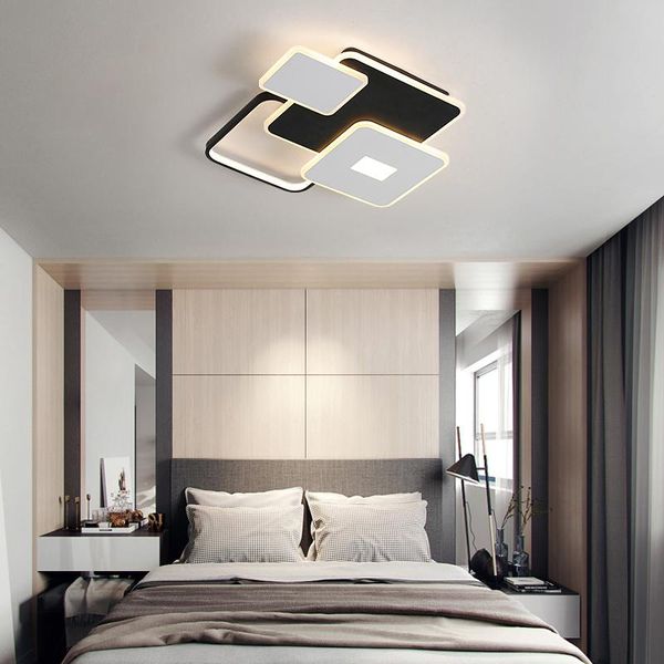 Plafoniere Moderne Led Lampada Bianca Nera Luce Semplice E Ultrasottile Per Soggiorno Sala Da Pranzo Camera Da Letto Illuminazione Interna