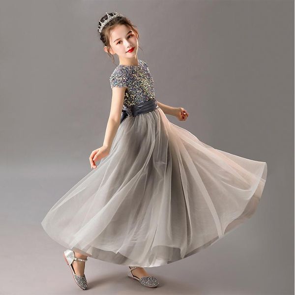 

girl's dresses girls dress elegant princess children party long wedding gown kids for birthday communion vestido wear, Red;yellow