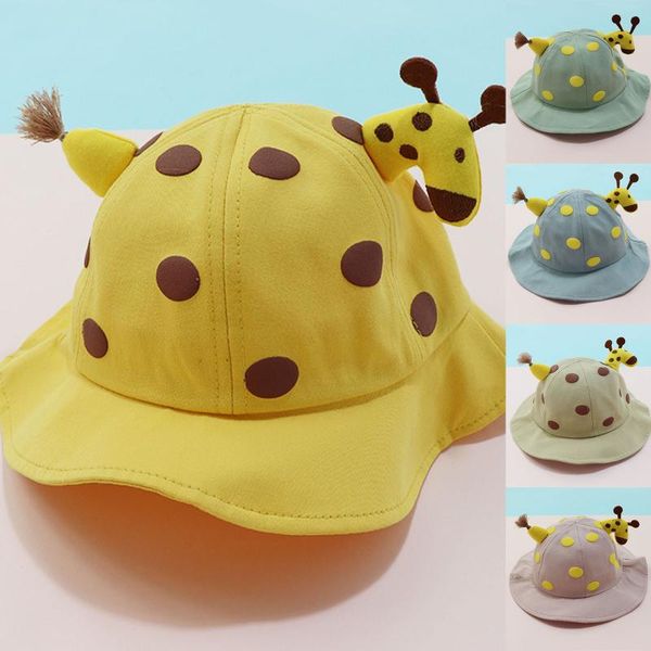 

caps & hats 2021 summer bucket hat fashion toddler baby kids outdoor printing pattern sunscreen fisherman's sun cap, Yellow