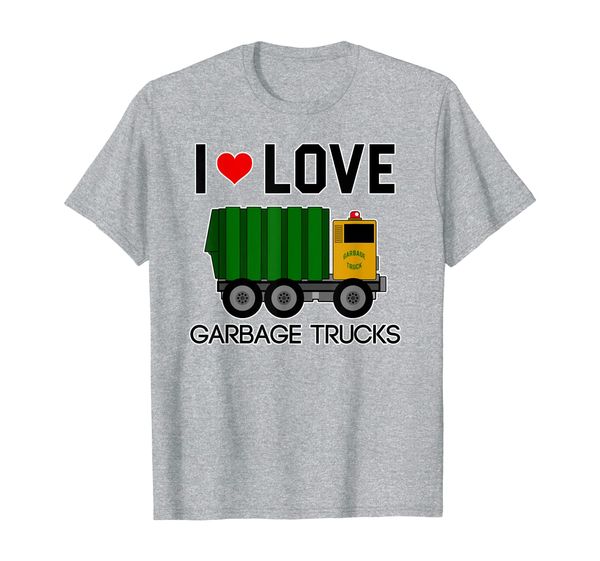 

i love garbage trucks shirt | cool little garbage lover gift, White;black