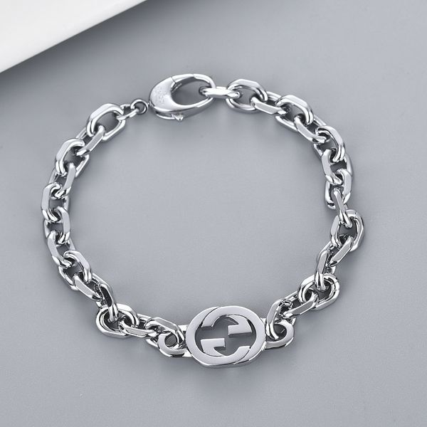 

50% off factory store online double hollow out interlocking bracelet fashion necklace for men and women with the same gift straight, Golden;silver