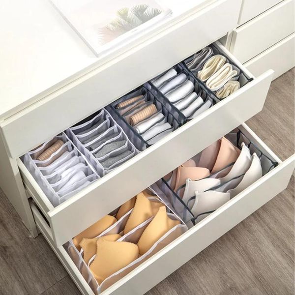

storage drawers convenient closet organizer for socks home separated underwear box 7 grids bra foldable drawer