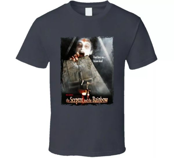 

the serpent and the rainbow 80s horror fantasy movie t shirt, White;black