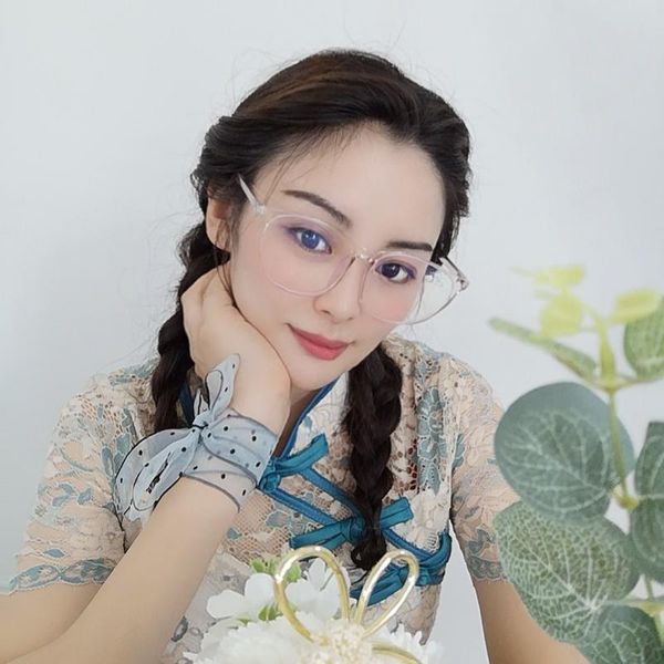 

fashion sunglasses frames veshion large frame transparent anti-blue radiation glasses female tr90 round face was thin and can be equipped wi, Black