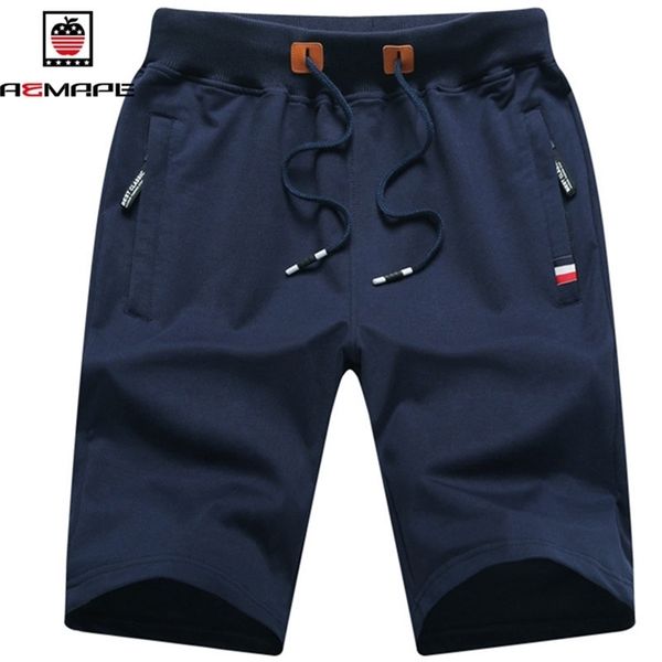 

aemape brand fashion brand short masculino relaxed fit mancasual cotton shorts men summer solid joggers breathable male 210806, White;black