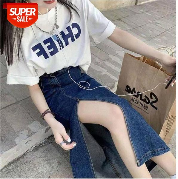 

hong kong style retro chic small man is tall and fried street can be salt sweet denim professional two-piece suit skirt female #fi3t, Black;gray