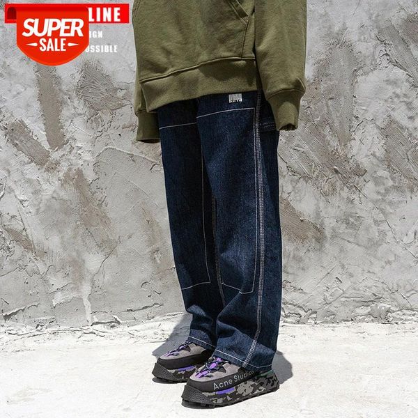 

tkpa overalls men's japanese american jeans ami khaki old pants denim patch trousers #4h2a, Blue