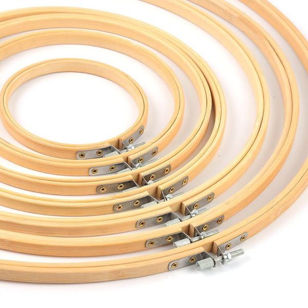 

sewing notions & tools 10pcs wooden embroidery hoops frame set home diy cross stitch needle craft tool rings bamboo hoop arts, Black