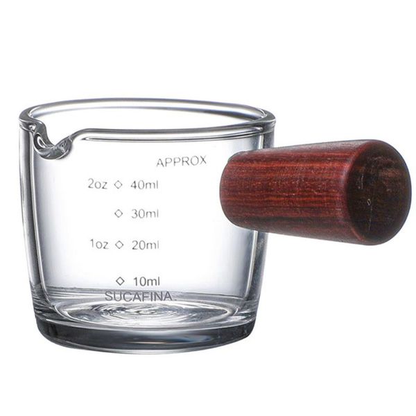 

1pc sharp spout cup glass kitchen desserts coffee making mugs