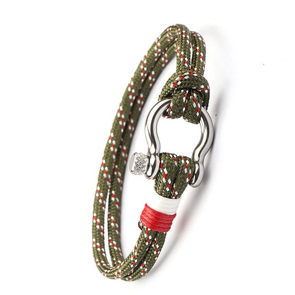 

charm paracord bracelet navy style braided rope metal buckles survival bracelets for men women pulseras, Golden;silver