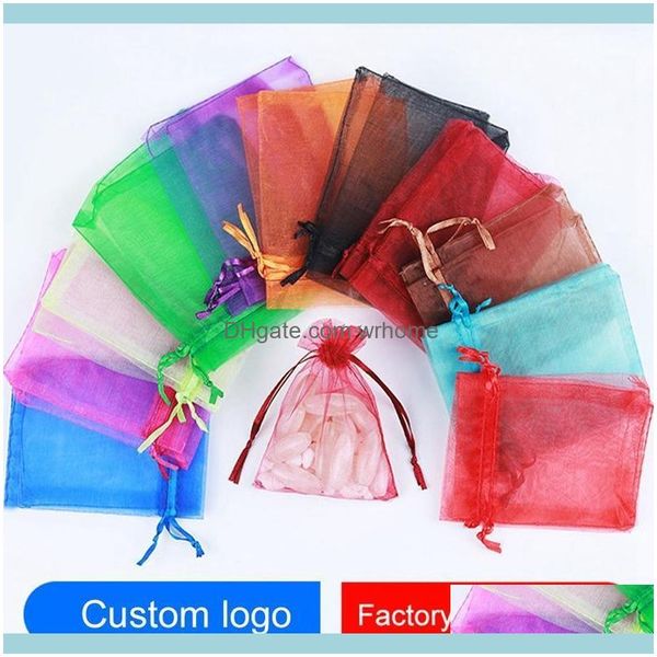 

gift event festive home & gardengift wrap 100pcs/lot 7*9cm plain small bags organza bag jewelry packaging bags&pouches wedding party supplie