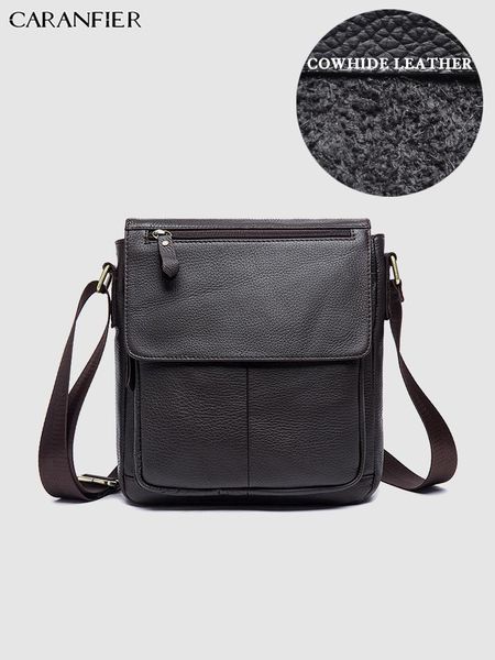 

duffel bags caranfier mans travel genuine cowhide leather casual solid shoulder crossbody bookbags mochila masculina