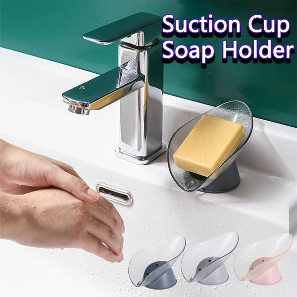 

soap dishes bathroom storage boxes creative leaf shape dish home box drain-soap holder organizer