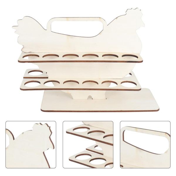 

kitchen storage & organization 1pc wooden egg stackable two-layer holder for table