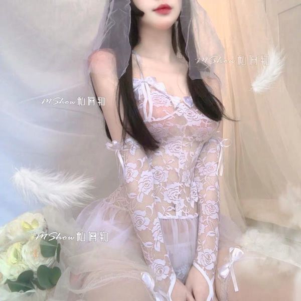 Bras séries sexy cosplay lingerie noiva vestido de noiva lace sleepwear uniforme erótico para mulheres tentação função de função trajes noite noite