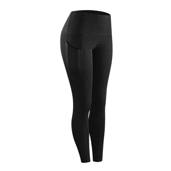 

women pants with phone pocket high waist solid sports leggings athletic long tights fitness running workout trousers #py women's, Black
