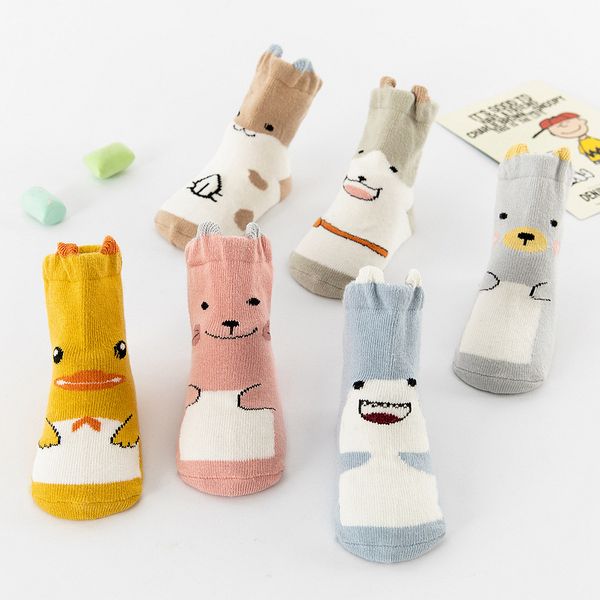 

baby toddler 3d cartoon animal socks newborn kids cute soft anti slip infant warm socks for 0-3 years boys girls 20220221 h1, Pink;yellow