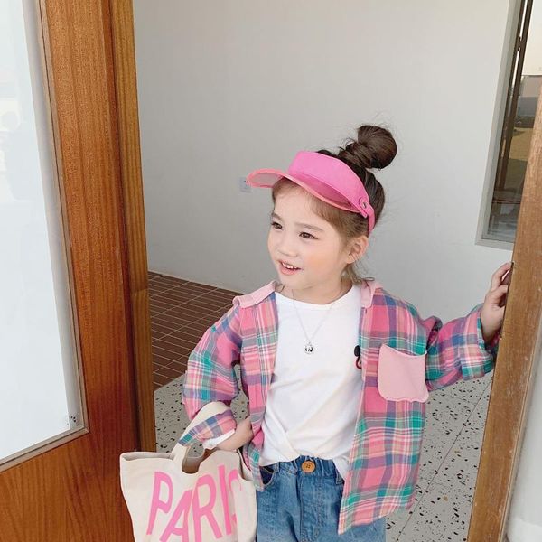 

shirts spring 2021 children plaid shirt toddler boy and girl cotton blouses hit color kids long sleeved chidlren leisure top, White;black