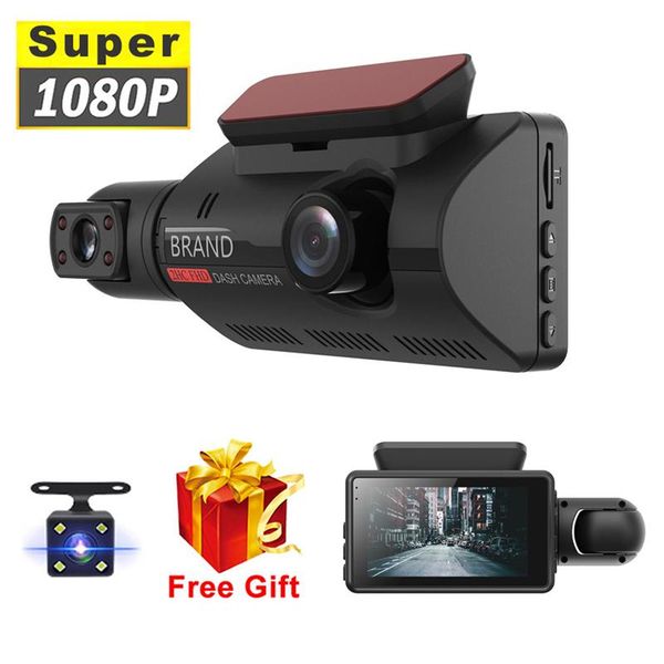 

three lens record car dvr camera hd 1080p dash cam hidden video recorder night vision parking monitoring g-sensor dvrs