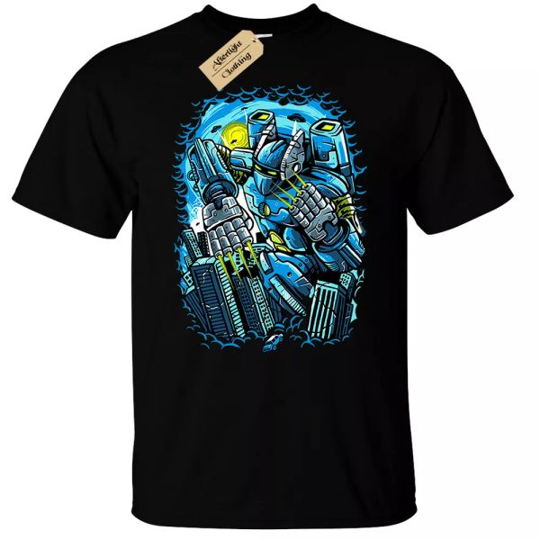 

destroy the city camiseta hombre robot cÃ³mic gigante attack invasiÃ³n, White;black