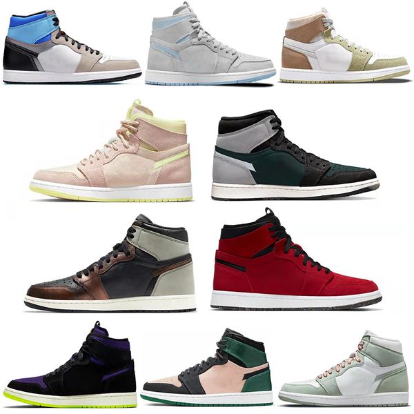 

basketball shoes men women 1s high prototype black grey pink rust shadow lemon yellow twist sesame blue crater red electro orange sports sho