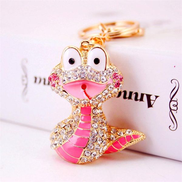 

keychains high-quality enamel craft ornament snake women bag pendant purse key chain, Silver