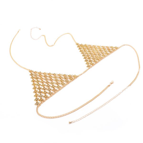 

shixin handmade jewelry simple beach bra necklace metal flower body chain, Silver