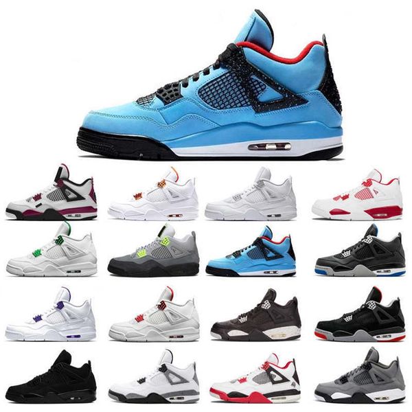 

new basketball shoes 4s man woman black cat court purple university red neon bred alternate motorsport orange metallic white cement moneya25