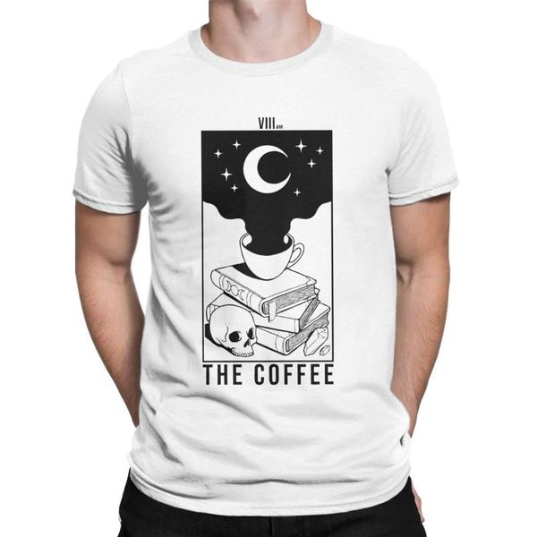 

men the coffee t shirt skull pure cotton clothes unique short sleeve crewneck tees gift idea t-shirt men's t-shirts, White;black