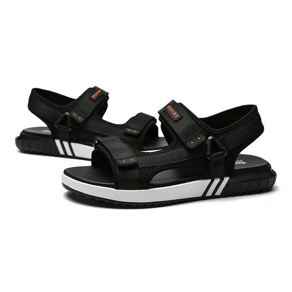 

sandals gladiator in sandalias praia sandalia mens sandles sandale beach plage leather walking s size homens genuine vietnam hollow for, Black