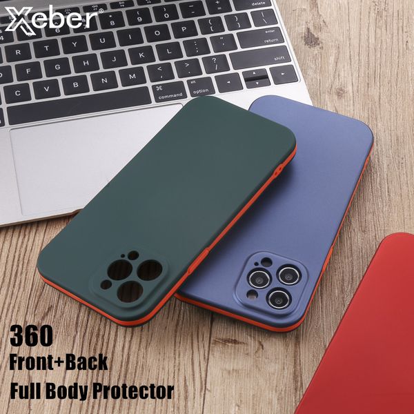 

matte armor 360 full body protection phone cases for iphone 12 11 pro max x xr xs 7 8 plus se mini shockproof bumper cover