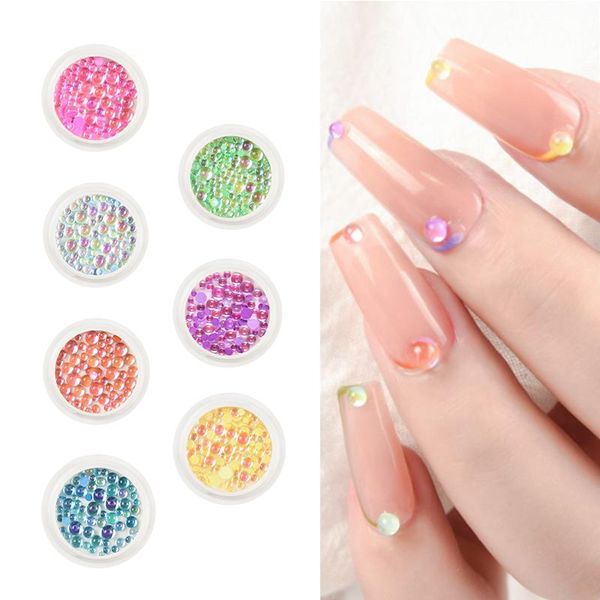 

nail art kits 3d decorations rhinestones mermaid beads strass shiny light-sensitive crystal glass manicure decoration 2021