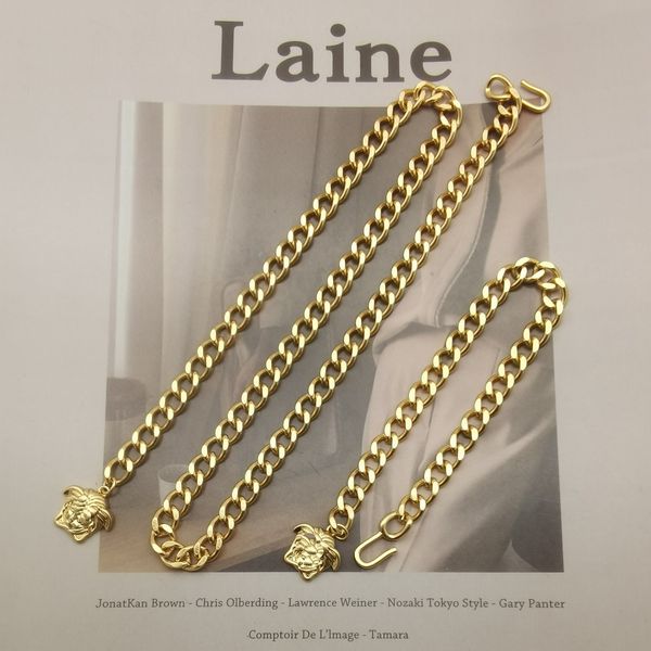 

fan / f family beautiful head gold nude chain men's and women's universal necklace bracelet, Silver