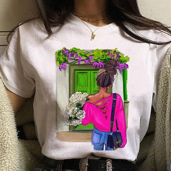 

ulzzang vogue girls print harajuku womens t shirts 90s graphic short sleeve summer clothes, White