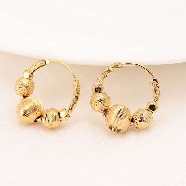 

Gold Metal Buckle MaCircle Beads Ball Stud Earrings For Women Girl Gift Simple Female Jewelry Hoop & Huggie, Golden;silver
