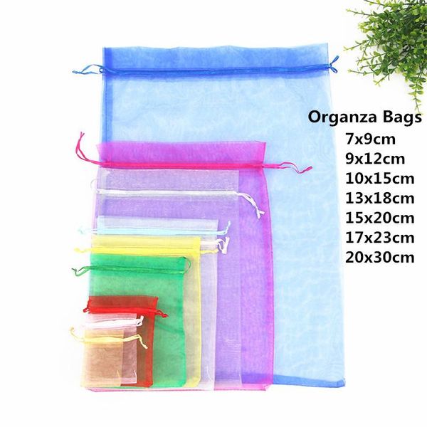 

10pcs 15x20 17x23 20x30cm wedding organza gift bags jewelery pouches birthday party decoration kids packaging bag supplies wrap