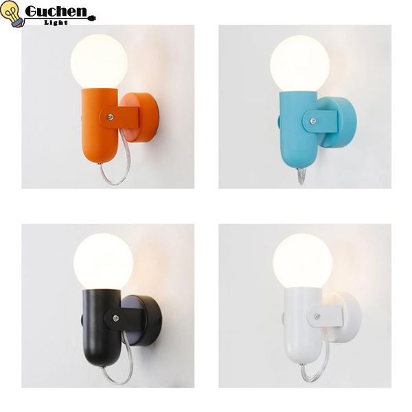 

wall lamps minimalism modern creative light lights loft color iron living room bedroom sconces lighting fixtures kitchen aisle