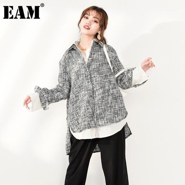 

women's jackets women's [] loose fit gray irregular split big size long jacket lapel sleeve women coat fashion tide autumn winter, Black;brown