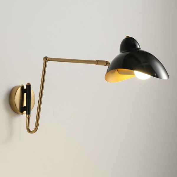 

wall lamp modern lights for home long arm rotating with plug in cord lighting switch living room bedroom reading lamps