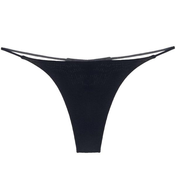 

women bandage g string panties solid color low waist thin strappy thongs female cotton bikini underwear mini thong women's, Black;pink