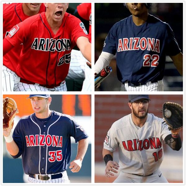 

custom ncaa arizona wildcats baseball jersey stitched men youth women 2 rob refsnyder 25 scott kingery 36 james farris 1 johnny field 13 ale, Black