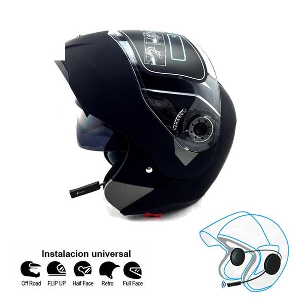

motorcycle bluetooth helmets flip up double visor racing connect phone helmet