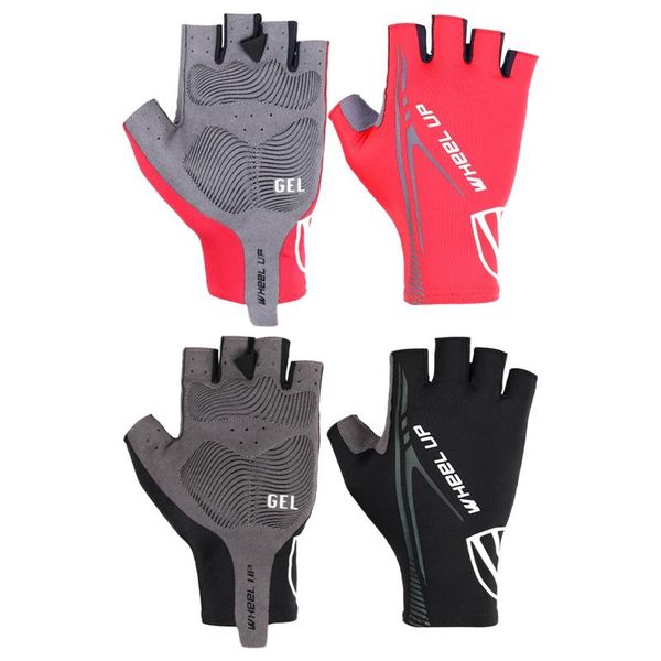 

wheel up cycling gloves bike gel half finger breathable equipment, Black